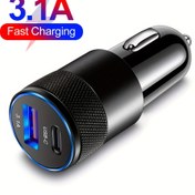 Resim [Müşteri Favorisi] 3.1!A USB+PD Araba Şarj Cihazı Tip C Hızlı Şarj Telefon Adaptörü Xiaomi Huawei PD Telefon Şarj Adaptörü 