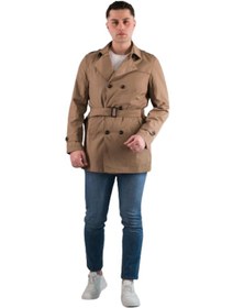 Resim Slim Fit Astarlı Baharlık Kemerli Erkek Trençkot 001 