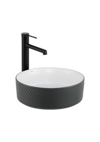 Resim E-w5002gb Tezgah Üstü Lavabo Mat Gri & Parlak Beyaz 