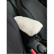 Resim Woodhub Yumuşak Peluş Kol Dayama Kolçak Minderi Beyaz 