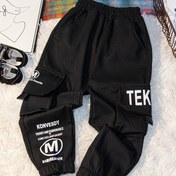 Resim Çocuklar için dört mevsim harf baskılı gevşek bağcıklı iş pantolonu, spor ve açık hava aktiviteleri için uygun, çok fonksiyonlu ve rahat, Açık Hava için Mükemmel 