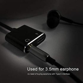 Resim dönüştürücü C Tipi 3.5mm Jack Kulaklık Şarj Kablosu USB C Ses Aux Kablosu Ses Adaptörü Kulaklık Şarj Dönüştürücü için Yedek (Siyah) Type C to 3.5mm Jack Earphone 