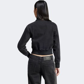 Resim adidas Adicolor Denim Fermuarlı Kadın Siyah Eşofman Üstü 