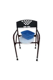 Resim Tuvalet sandalyesi katlanabilir hafif tuvalet yaşlılar engelli duş sandalyesi kamp tuvalet taburesi 