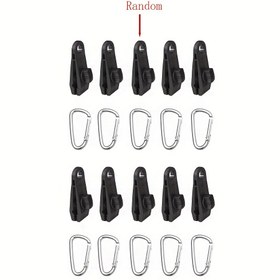 Resim 20 Parça/Dış Mekan Çadır Klips Seti, 10 Adet + Karabina Kancası, Rüzgar Geçirmez Güçlendirilmiş Tente Kelepçesi ve Yağmurluk Sabitleyici 