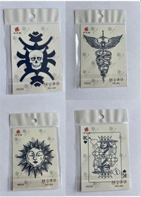 Resim Şans 3 Hafta Kalıcı 4 Adet Minimal Yarı Kalıcı Dövme Seti 