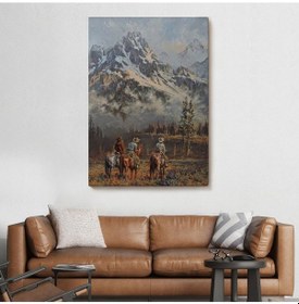 Resim Es10 modagos068 Amerikalı Kovboylar Dekoratif Duvar Tablosu-6149 (50 x 70) 