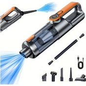 Resim Willowhaven Portakal Kablosuz Araç Süpürgesi Şarjlı El Süpürgesi Taşınabilir Kompresörlü Üfleyici 