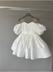 Resim She Dress Öpücük Yaka Kolları Taşlı, Balon Kol Elbise. Kız Çocuk Abiye/Elbise 