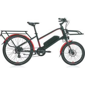 Resim Carraro eLorry 2.1 Unisex Mini Velo 7-V HD Elektrikli Şehir Bisikleti - Mat Siyah-Kırmızı-Gri - 46 Cm 