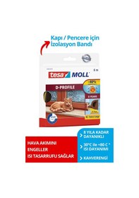 Resim Tesamoll D-profil Kapı Pencere İzolasyon Bandı, Kahverengi, 6m X 9mm X 7mm Diğer 