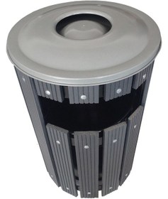 Resim Safirkom Kompozit Yuvarlak Çöp Kovası Pencereli Sc15p Antrasit 