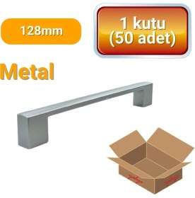 Resim Yahya 50 Adet Kare Mat Krom Metal Mobilya Kulbu Seti 128 mm 