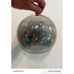 Resim Ada Avize Füme Rengi Büyük Top Fanus Avize Camı ( BOY 14CM-ÇAPI 14 CM) 