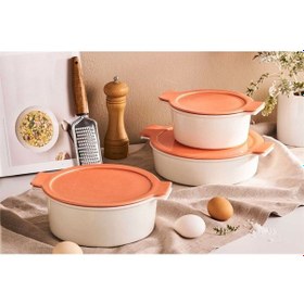 Resim Porland Cookland Isıya Dayanıklı Turuncu Tencere Takımı 6 Parça 