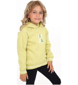 Resim Toontoy Kids Toontoy Kız Çocuk Baskılı Sweatshirt Açık Yeşil 