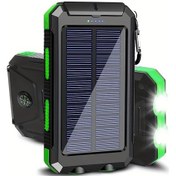 Resim Cloud011 Green 10000mah Taşınabilir Solar Power Bank Led Fener Pusula 2usb Port Açık Hava Acil Durum Yeşil 