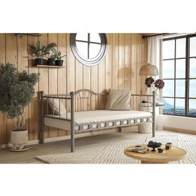 Resim Reyo Kamelya Sedir Metal Karyola Gri 90x190 