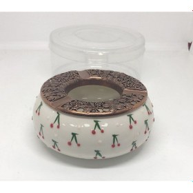 Resim Lebron Kiraz Desenli Seramik & Metal Kül Tablası 