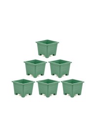 Resim Omnipazar Sy-5848 Dekoratif Plastik Kare Ayaklı Saksı 30 Lt Yeşil 6 Adet 6 Adet 