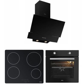 Resim Esty Elektrikli Ocaklı Siyah Ankastre Set (AEF6601B03 - AVO8210B01 - 3480 SİYAH RESETLİ) 