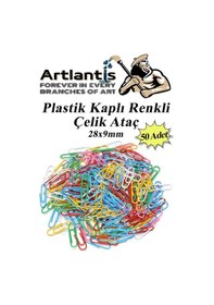 Resim Ataç Renkli Metal Plastik Kaplama 50 Adet Orta Boy 1 Paket Ataş Okul Ofis Belge Düzenleme Paslanmaz Kaplamalı 