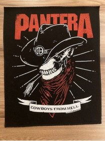 Resim StüdyoÜmitTişört Pantera Cowboys From Hell Back Patch Sırt Patch Peç Arma Ve Kot Yamaları 