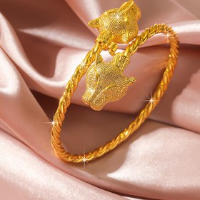 Resim 1 Adet Arap Esintili 14K Altın Kaplama Gelin Bilekliği - Detaylı Yaprak, Geometrik, Leopar ve Arı Motifli, Hafif Altın Tonlu Metal Takı, Düğünler, Partiler, Yıl Boyu Kullanım, Ayrıntılı İşçilik, Arap Tarzı Tutkunlar İçin 