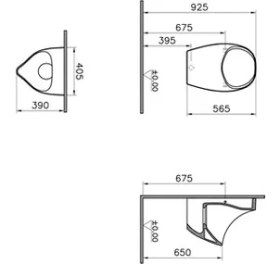 Resim Vitra Arkitekt Susuz Pisuvar Beyaz 5419B603-0205 