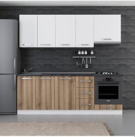 Resim Minar 225 Cm Mutfak Dolabı Beyaz Dore 230-D8 Beyaz 