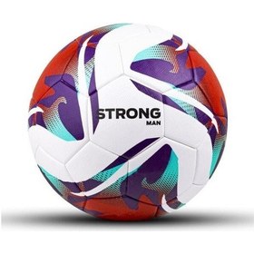 Resim Strongmen 4 Astarlı Suni Deri Sert Zemin Halı Saha Futbol Topu No:5 Bsf-8000 Bordo Mor Beyaz 