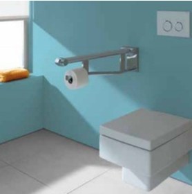 Resim Keuco Plan Care Tuvalet Kağıtlıklı Tutunma Barı-70Cm Krom 