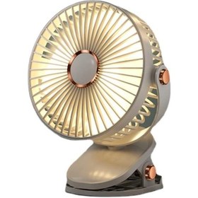 Resim Küçük Taşınabilir Klipsli Masa Vantilatörü, Şarj Edilebilir, 7 Beyaz, 