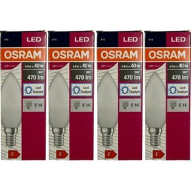 Resim Osram 4,9w 40w 6400k Beyaz Işık E14 Duylu Led Ampul 4 Adet 