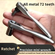 Resim Mini 72 Ratchet Anahtar - Dayanıklı Krom Vanadyum Çeliği, 1/4 İnç Taşınabilir Altı Yuvarlak Moment Anahtar Metal Dolgu ile, Düz Yüzey, Paslanmaz/Kırılma Dayanıklı/Yaralanma Dayanıklı 