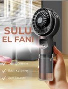 Resim GoMarkt Şarjlı Su Püskürtmeli Masa Ve El Fanı 3 Kademeli Masaüstü El Fanı Usb Pervane 