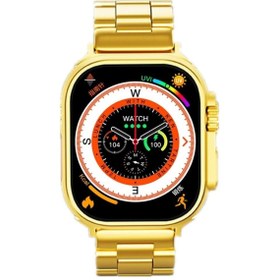 Resim pazariz X8 Ultra Akıllı Saat Pusula Vücut Sıcaklık NFC Gold Kordon Hediye 2023 Versiyon Watch 8 