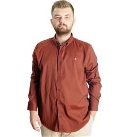 Resim Mode Xl Büyük Beden Erkek Gömlek U.kol Tom Oxford 23303 Mürdüm 001 