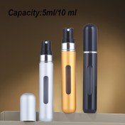 Resim 1 adet 10 ml / 5 ml (0.34 oz / 0.17 oz) Alüminyum Alaşımlı Parfüm Sprey Şişesi Nano Sis Memesi ile, Vazgeçilmez Esansiyel Yağlar ve Cilt Bakımı için BPA'sız Seyahat Dostu Doldurulabilir Koku Atomizörü, Parfüm Doldurulabilir Şişeler 