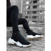 Resim Fusem BA0401 Bağcıksız Rahat Yüksek Taban Siyah Erkek Spor Yarım Bilek Bot 