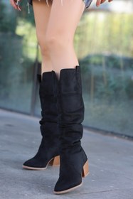 Resim kajal ayakkabı PİER 401 Körüklü Diz Altı Kovboy Çizme 