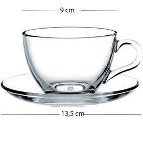 Resim Five O'clock 2'li Çay Fincanı SetiSomon 240 cc - Somon / Gold Rim 