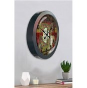 Resim Bahat Ayetli Salon Ofis Duvar Saati Gri Metal Çerçeve 36 Cm 