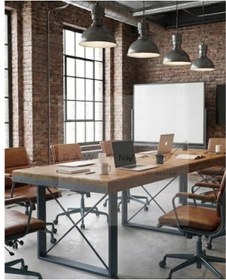 Resim raweyn Dogal Ağaç Lotus Toplantı Masası Gri Ayak 110*260*76 Cm-Ceviz Pürüzsüz 