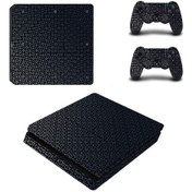 Resim Siyah Arkaplan Beyaz Kol Düğmeleri Playstation 4 Slim Kasasticker 