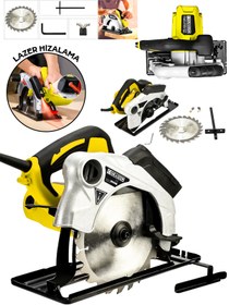 Resim Graizer Powerforge Profesyonel Elektrikli Sunta Kesme Makinası Daire Testere-Sarı 