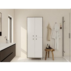 Resim Vadi Çok Amaçlı Banyo/kiler Dolabı Hanoi-beyaz Renk Beyaz 