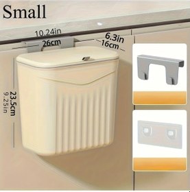 Resim Chuangyinshop Dayanıklı Pp Duşakabin Çöp Kovası Krem Küçük Mutfak Banyo Yatak Oda Seyahat 