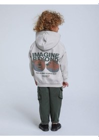 Resim Jack Lions Erkek Bebek Kapüşonlu Ayıcık Baskılı Sweatshirt-14253 Gri 