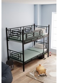 Resim Moblay Defne Genç Çocuk Yatak Odası Metal Ranza Ve Karyola 90x200 Siyah 90 x 200 